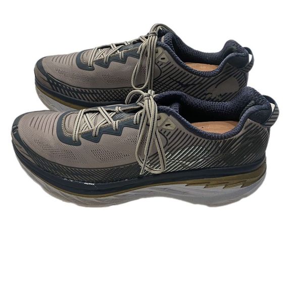 HOKA ONE ONE M Bondi 5 Gray Blue Gold Running Shoes Size 11 1014757 CGMN - Picture 3 of 10